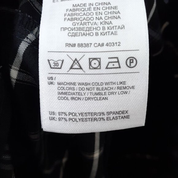 Adidas Mens Flat Front Shorts Size 34 Golf Black White Plaid 264 - Picture 4 of 4